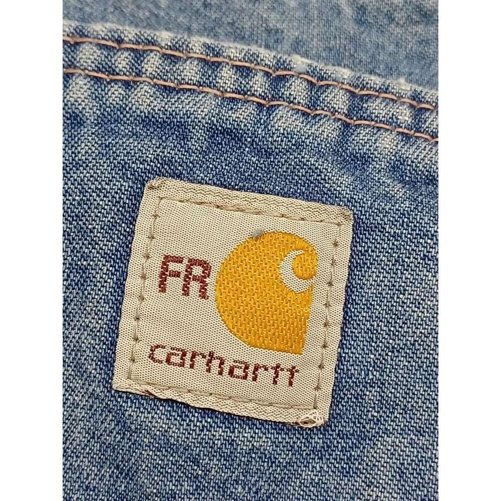 Carhartt Mens Straight Leg Relaxed Fit Jeans Blue Denim Distressed 42x32 #2112